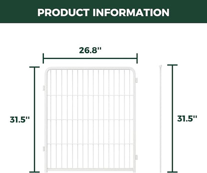 FXW AuraSpace Pro Acrylic & Wire Mesh Indoor Dog Playpen, 32" Height 2 Metal Panels Metal Dog Pen for Small and Medium Dogs, White│Patented