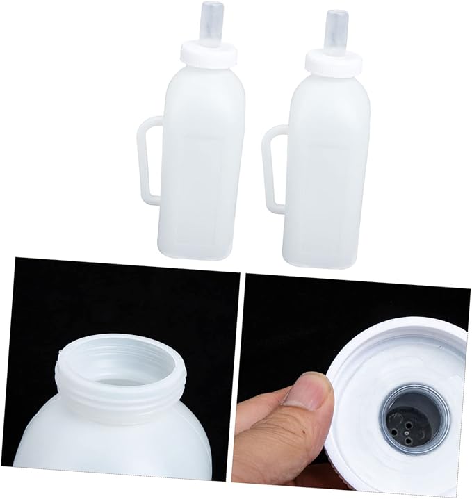 ORFOFE Lamb Milk Bottle Handled Calf Nursing Bottle Food Grade Silicone Portable for Kittens Puppies