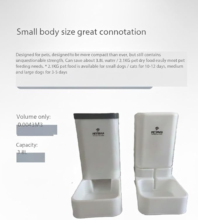 Automatic Pet Feeders Automatic Dog Food and Water Dispenser Water Dispenser for Dogs Gravity Water Dispenser Cat Feeders Automatic Cat Food Dog Water and Food Dispenser Gravity Pet Water Dispenser