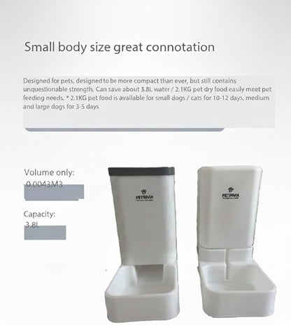Automatic Pet Feeders Automatic Dog Food and Water Dispenser Water Dispenser for Dogs Gravity Water Dispenser Cat Feeders Automatic Cat Food Dog Water and Food Dispenser Gravity Pet Water Dispenser