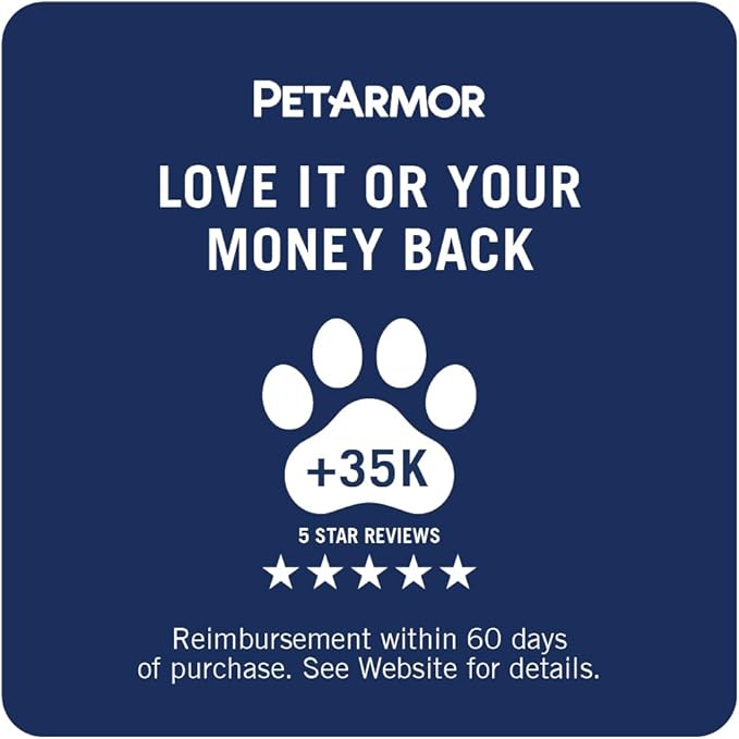 PetArmor Plus Flea and Tick Prevention for Dogs, Large Dog Flea and Tick Treatment, 3 Doses, Waterproof Topical, Fast Acting (45-88 lbs)