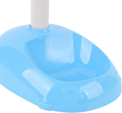Pet Standing Water Dispenser Feeder, 500ml Dog Water Feeder Bottle Adjustable Raised Pet Food Bowl for Dogs Detachable Bottles Easy Cleaning (Blue)