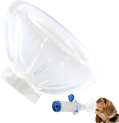 Pet Masque for Dogs Cats - Veterinary Inhalation | Adjustable Soft Transparent Chamber with Tube Connector, Animal Respiratory Health Care Tool 6.89x2.76x2.76 in