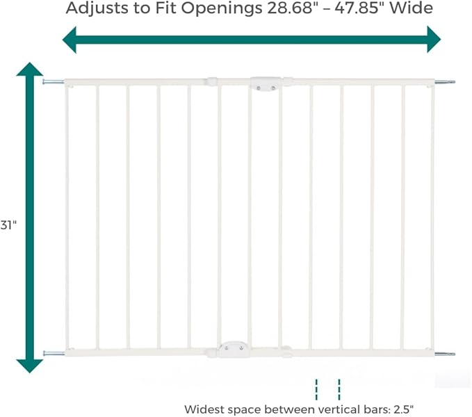 MyPet ClearPath Wide Staircase & Hallway Pet Gate with Hardware Mount. 31" Tall, 28.7"-47.9" Wide.