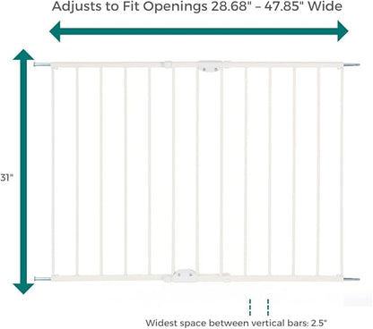 MyPet ClearPath Wide Staircase & Hallway Pet Gate with Hardware Mount. 31" Tall, 28.7"-47.9" Wide.
