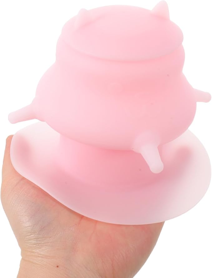 Levemolo Puppy Milk Dispenser Nursing Feeder - Silicone Pet Milk Bowl Feeder with Soft Nipple - Newborn Pet Feeding Station for Cats and Dogs Care - Pink