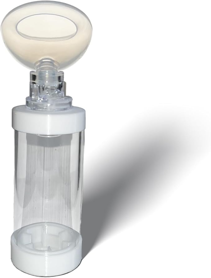Cat/Dog Inhaler Aerosol Chamber with Valve - Round Silicone Material Cover, Transparent Version (Medium)
