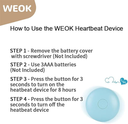 WEOK Heartbeat Dog Toy for Puppy- Helps for Dog Anxiety Relief and Calming Aid, Stuffed Animal Anxiety Calming Behavioral Aid Puppy Heartbeat Toy Sleep aid for Dogs Cats Pets