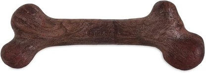 Pet Qwerks Dinosaur BarkBone - Nylon Dog Bone for Aggressive Chewers - Steak Flavor - 9.75"