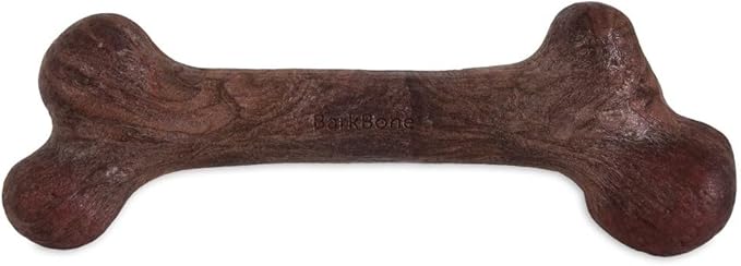 Pet Qwerks Dinosaur BarkBone - Nylon Dog Bone for Aggressive Chewers - Bacon Flavor - 9.75"