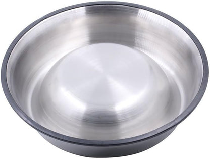 Mlife Stainless Steel Dog Bowl with Rubber Base for Small/Medium/Large Dogs, Pets Feeder Bowl and Water Bowl Perfect Choice (Set of 2)