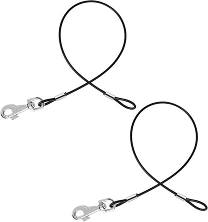 2 Pack Chew Proof Leash Extension Heavy Duty Dog Leash Extender Chew Proof Dog Leashes Non-Tangle Connect Leashes for Any Collar Harness, Black