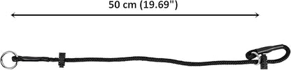 Dingo Gear Dog Choke Collar Hand Sewn Strong Polypropylene Braided Cord Two Limiters Waterproof Choker for K9 Training IGP Agitation Bite Work Obedience M - Black (S04048)