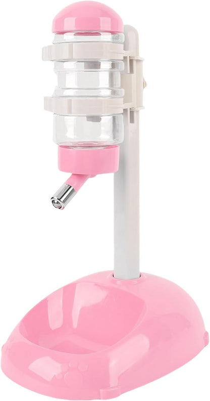 Pssopp Dog Standing Water Dispenser Feeder, Automatic Feeders Capacity Pet Standing Water Dispenser Feeder for Playful Pets Dog, 500ml Automatic Pet (Pink)