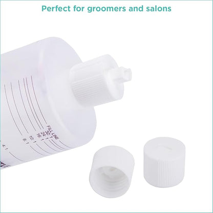 Groomer ESSENTALS 32oz Dilution Bottles - Set of 4 - Professional Dog Grooming Mixing Bottles for Shampoo, Conditioner, and Solutions