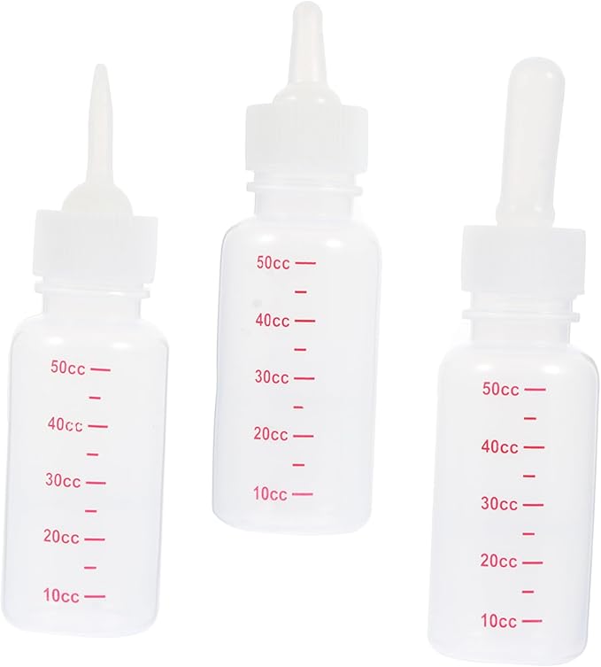 Dog Bottle Set Pack Small Plastic Milk Bottles for Puppy Portable Nurser Scale Leakproof Design