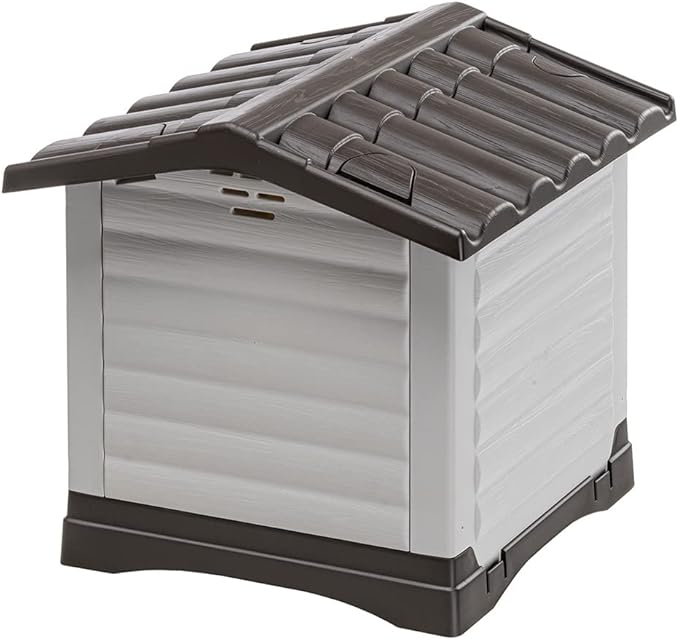 Ferplast Outdoor Kennel, Dog House DOGVILLA 50 in Resistant Thermoplastic Resin
