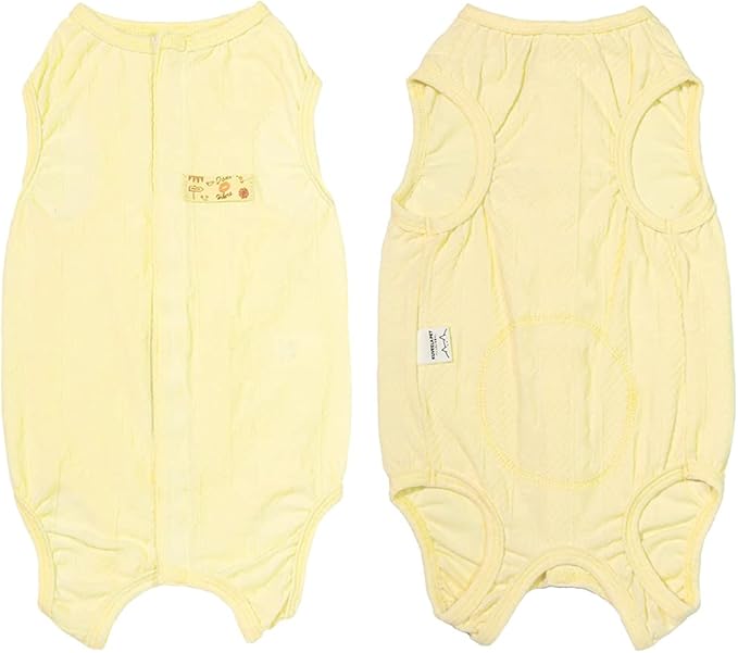 Recovery Suit for Dog After Surgery Cut Pet Recovery Shirt Dog Abdominal Wounds Bandages,Wound Protective Dog Onesize for surgery Female Dog Vest Prevent Licking,Substitute E-Collar（RSS08-Vyellow-XS+）