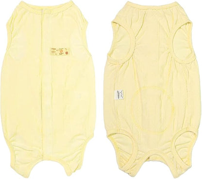 Recovery Suit for Dog After Surgery Cut Pet Recovery Shirt Dog Abdominal Wounds Bandages,Wound Protective Dog Onesize for surgery Female Dog Vest Prevent Licking,Substitute E-Collar（RSS08-Vyellow-XS+）