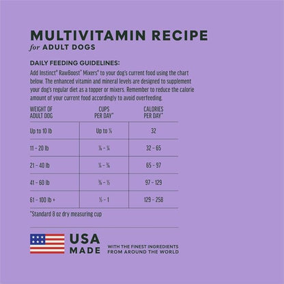 Instinct RawBoost Functional Mixers, Freeze Dried Dog Food Topper, Grain-Free, Real Beef - Multivitamin for Adults, 12.5 oz. Bag