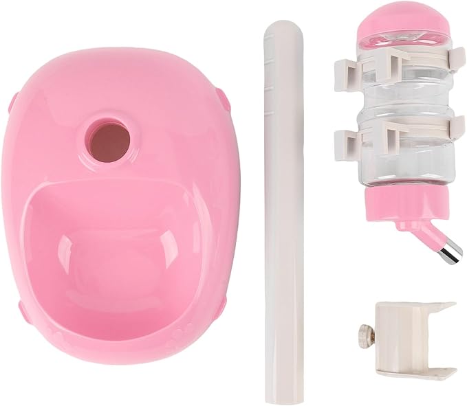 Zopsc Pet Adjustable Height Standing Water Dispenser for Puppies, Smart Feeder for Dogs and Cats, Easy to Clean Bowl for Healthy Pets (Pink)