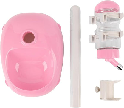 Zopsc Pet Adjustable Height Standing Water Dispenser for Puppies, Smart Feeder for Dogs and Cats, Easy to Clean Bowl for Healthy Pets (Pink)