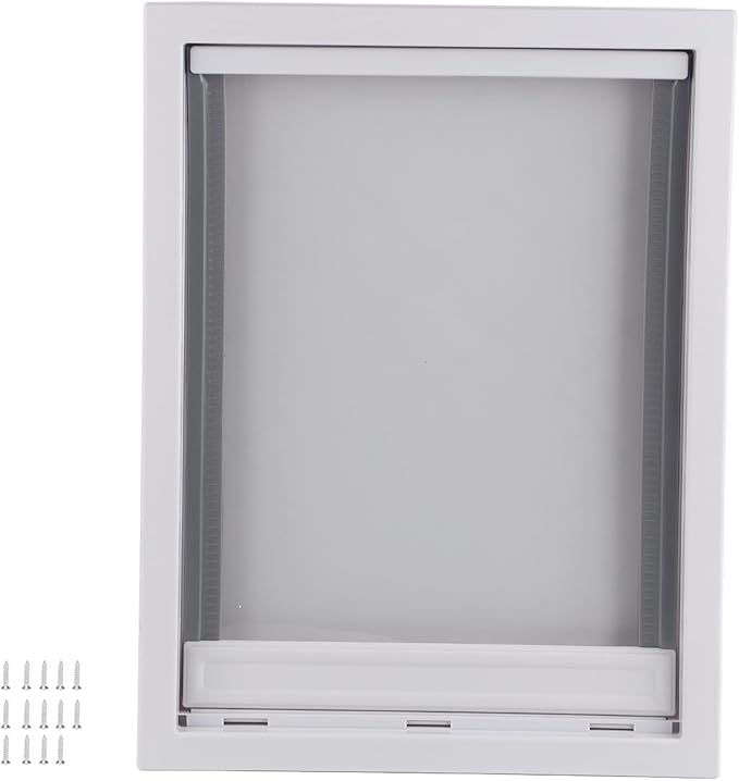 Haofy Large Pet Door for Big Dogs Easy Installation Wall Mounted Dog Door with Automatic Close Magnet Detachable Locking Panel for Secure Pet Entry Exit for House Garage Fence Indoor (White)