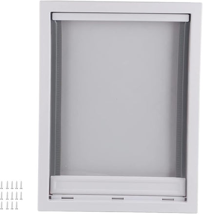 Haofy Large Pet Door for Big Dogs Easy Installation Wall Mounted Dog Door with Automatic Close Magnet Detachable Locking Panel for Secure Pet Entry Exit for House Garage Fence Indoor (White)