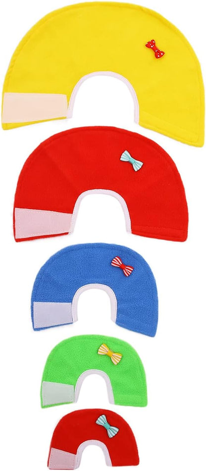 Bird Cone Collar 4 Pcs Set Pet Parrot Anti-bite Elizabethan Collars Protective Anti-Grab Feather Wound Healing Recovery Cones for Lovebird Cockatiel Budgerigar Parakeet Yellow Blue Red Green
