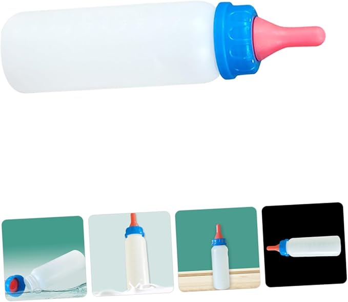 POPETPOP 4pcs Piglet Nursing Bottle Set Calf Feeding Bottle for Small Animals Lamb Goat Milk Feeder Easy-Grip Design Suitable for Artificial Feeding