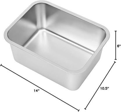 Kichwit 2.5 Gallons Large Dog Bowl Food Grade Stainless Steel Pan, Dishwasher Safe