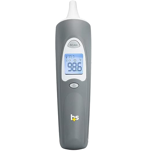 HealthSmart Digital Ear Thermometer for Babies, Kids and Adults - Instant and Accurate Results, Infrared Technology, Visual Fever Indicator, and 30 Disposable Lens Covers, FSA & HSA Eligible