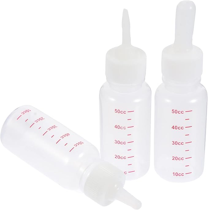 3pcs Pet Bottle Plastic Bottle Plastic Feeding Kitten Accessory Small Feeding Portable Nurser Milk Rabbit Supply