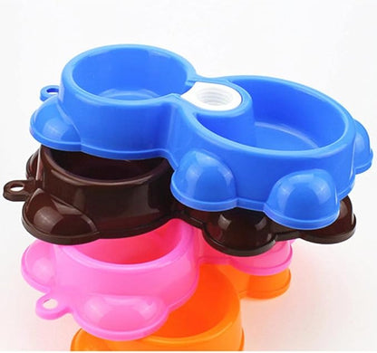 Cat Bowls and Dishes Dog Bowl Double Pet Bowls Dog Food Water Feeder Plastic Pet Drinking Dish Feeder Cat Puppy Feeding Supplies Small Dog Accessories Pink