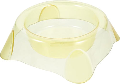 HEMOTON Pet Dog Bowl Large Yellow Crystal Food Container Puppy Feeding Dish Cage Feeder for Indoor Use