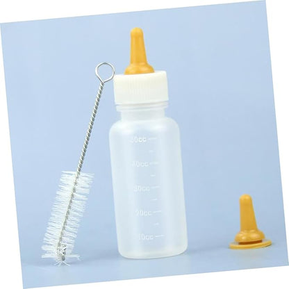Kisangel 3pcs Pet Feeding Bottles for Puppies and Kittens Safe and Reusable Milk Feeders with Different Nipple for Newborn Small Animals for Hamsters Rabbits and More