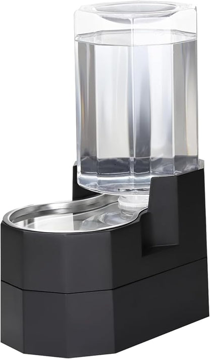 Sfozstra Large Dog Water Dispenser: 7L Raised Gravity Gray Automatic Stainless Steel Waterer - 100% BPA Free - Pet Feeder for Senior Dogs with Joint Pain in Bedroom Garden
