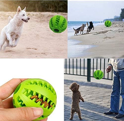Sunglow 2 Pack Dog Toy Ball - Nontoxic Bite Resistant Teething Toys for Small/Medium/Large Dog and Puppy Cat, Dog Pet Food Treat Feeder Chew Tooth Cleaning Exercise Game IQ Training