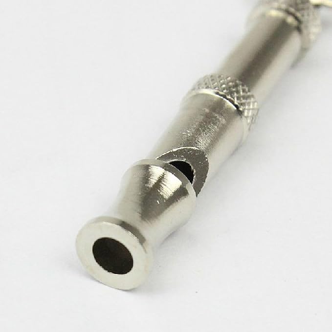 Silver Pets Whistle Adjustable Pet Training Sound Control Stainless Steel Puppy Bark Whistles with Suspendable Key Chain Dogs Training and Behavior Aids