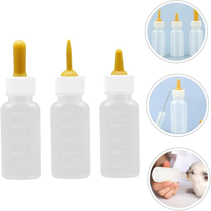 3pcs Pet Feeding Bottles for Cats Dogs Small Milk Bottle for Indoor Cats Reusable Nursing Feeder for Puppies Kitten Pet Accessories
