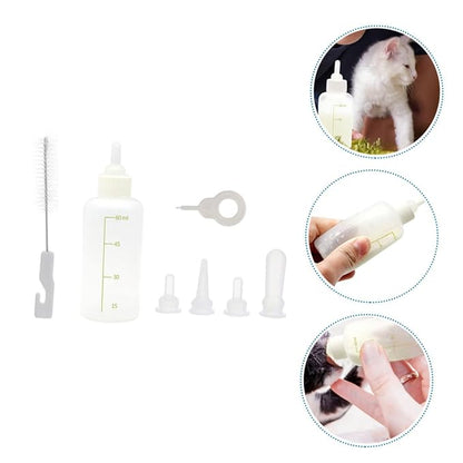 ORFOFE PET Nursing Bottle Set for Puppies and Kittens Silicone Milk Bottles for Small Animals Comfortable to Hold for Newborn Pets