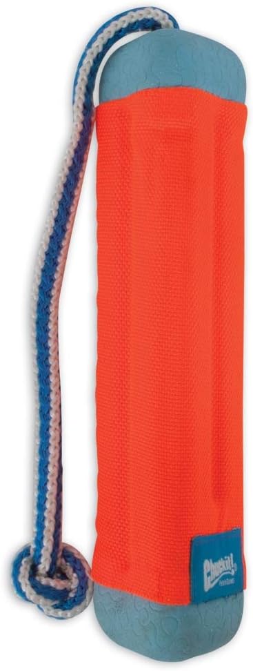 Chuckit! Amphibious Bumper Fetch Stick Toy for Dogs - Floats in Water - Interactive Dog Toys to Keep Them Busy - Tough Rubber, Nylon, and Foam - Non-Slip Rope Handle - Size Medium - Assorted Colors