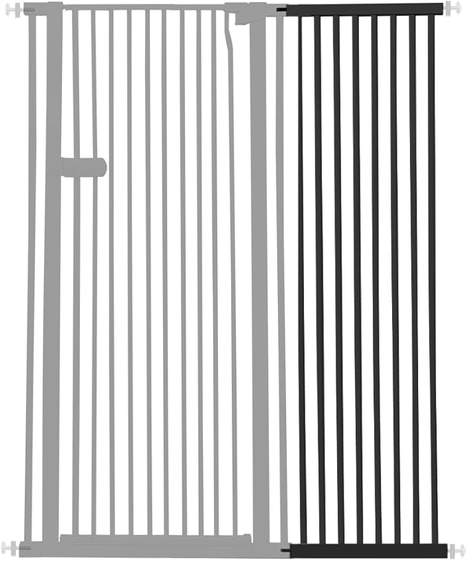 Lumizone Extra Tall Cat Gate Extension Kit 61.02" High Pressure Mounted 2025 New 16.73" Extra Wide 1.37" Gap No Drilling Tall Pet Gate for Dogs (Black, 61.02" H x 16.73" W, Extension)
