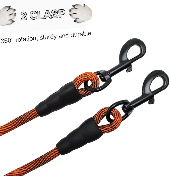 BTINESFUL 3FT Dog Tie Down, Nylon Rope Short Dog Tether Indoor House Leash Training Safety Vehicle Tether for Large Medium Strong Puppy (2/5" *3ft, Orange)