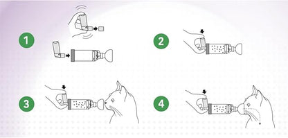 Cat/Dog Inhaler Aerosol Chamber with Valve - Round Silicone Material Cover, Transparent Version (Large)