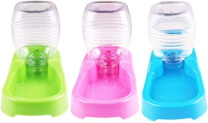 Mipcase Dog Water Feeder, Dog Water Dispenser Large, Automatic Pet Food Water Dispenser Plastic Food Feeding Bowls for Dogs Cats (Green)