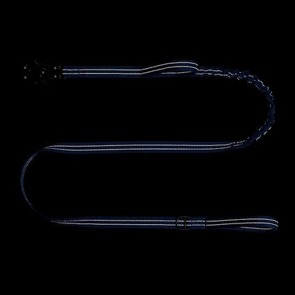 ICEFANG Tactical Dog Leash,K9 Training Walking Bungee Lead with 2 Control Handle,Heavy Duty Quick Release Metal Clasp,for Medium Large Breed (Reflective Blue, 6 FT)