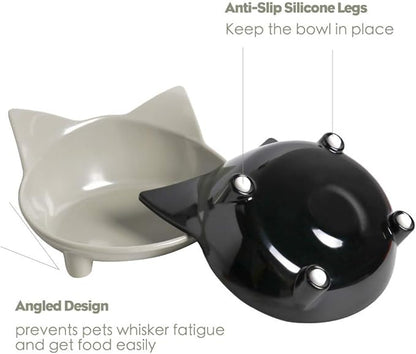 Skrtuan Pets Dog Cat Food Bowl – Non-Slip Wide, Shallow Pet Dish for Whisker Fatigue Relief, Safe for Puppies & Rabbits