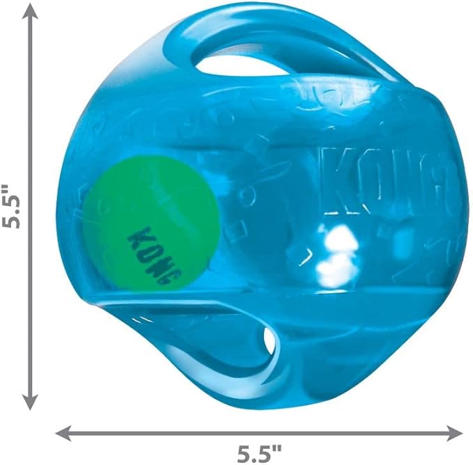 KONG Jumbler Ball - Interactive Toy for Dog & Puppy Playtime - Fetch Toy with Tennis Ball - Dog Supplies for Engaging Play - for Medium/Large Dogs - Assorted Colors