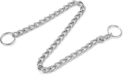 Chain Choker Collar for Dogs, Metal Slip Link Training Heavy Duty Dog Choke Collar Martingale Puppy Collars for Small Medium Large Big XL Breed Dogs (Silver, XL)